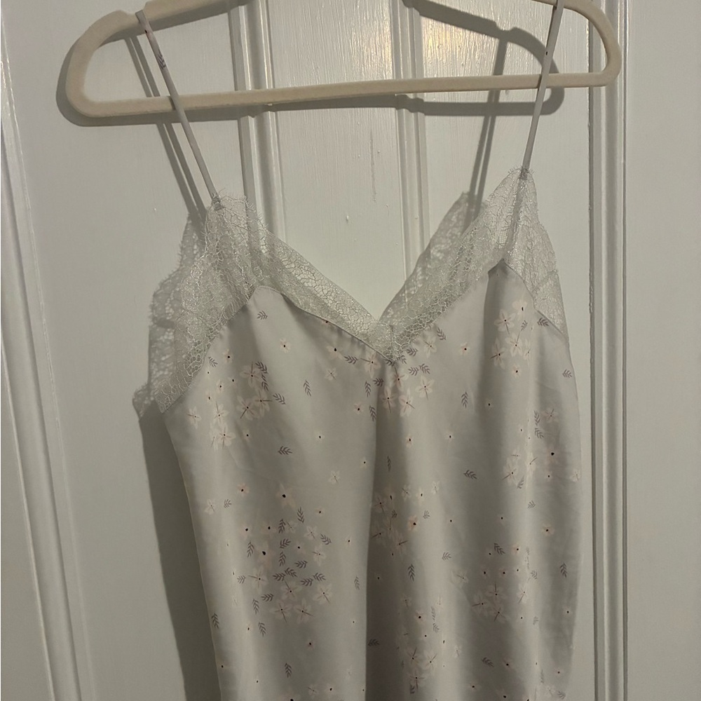 Victoria's Secret Floral Satin and Lace Cami Sparkly Lace Size M